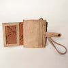 ADBG816 American Darling Genuine Leather Wristlet Card Holder with Snap Tab & Zip Pocket