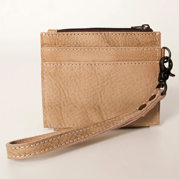 ADBG816 American Darling Genuine Leather Wristlet Card Holder with Snap Tab & Zip Pocket