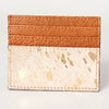 ADBG817 Handcrafted Hair on Hide Card Holder Pebbled Leather Western Slim Card Case