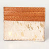 ADBG817 Handcrafted Hair on Hide Card Holder Pebbled Leather Western Slim Card Case