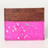 ADBG817 Handcrafted Hair on Hide Card Holder Pebbled Leather Western Slim Card Case