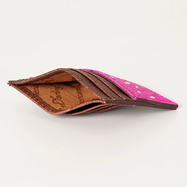 ADBG817 Handcrafted Hair on Hide Card Holder Pebbled Leather Western Slim Card Case