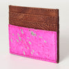 ADBG817 Handcrafted Hair on Hide Card Holder Pebbled Leather Western Slim Card Case