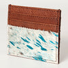 ADBG817 Handcrafted Hair on Hide Card Holder Pebbled Leather Western Slim Card Case