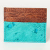 ADBG817 Handcrafted Hair on Hide Card Holder Pebbled Leather Western Slim Card Case