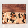 ADBG817 Handcrafted Hair on Hide Card Holder Pebbled Leather Western Slim Card Case