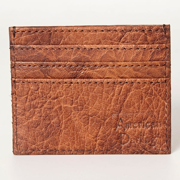 ADBG817 Handcrafted Hair on Hide Card Holder Pebbled Leather Western Slim Card Case