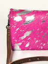 ADBG819 Pink Hair-on-Hide Crossbody Bag - American Darling Genuine Leather Wallet