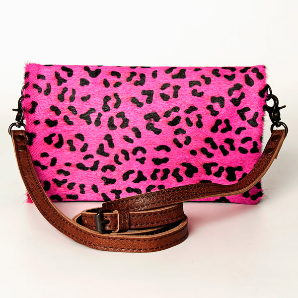ADBG819 Pink Hair-on-Hide Crossbody Bag - American Darling Genuine Leather Wallet