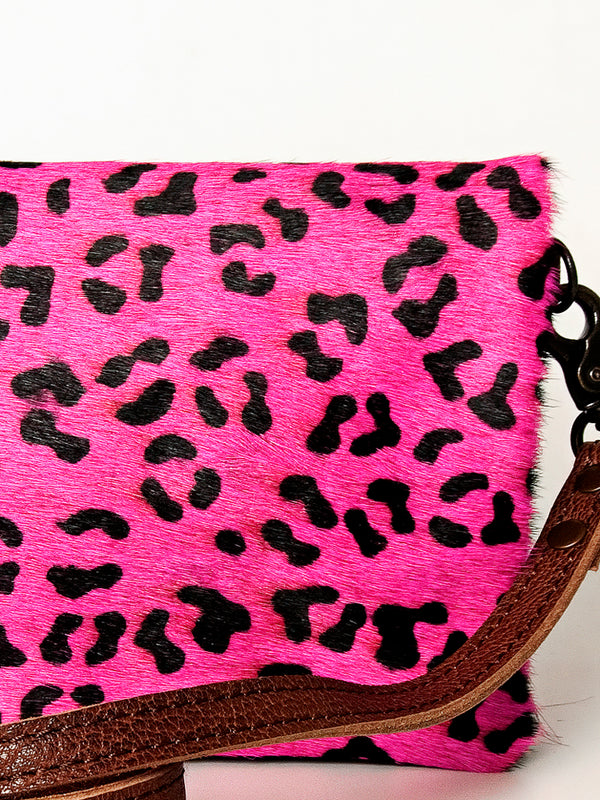 ADBG819 Pink Hair-on-Hide Crossbody Bag - American Darling Genuine Leather Wallet