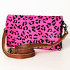ADBG819 Pink Hair-on-Hide Crossbody Bag - American Darling Genuine Leather Wallet