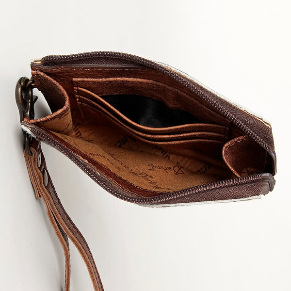 ADBG821 American Darling Handcrafted Leather Coin Purse with Authentic Hair-On Cowhide