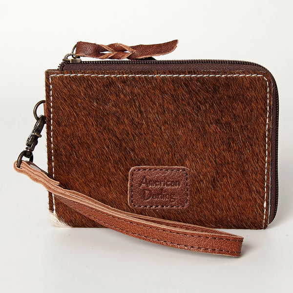 ADBG821 American Darling Handcrafted Leather Coin Purse with Authentic Hair-On Cowhide