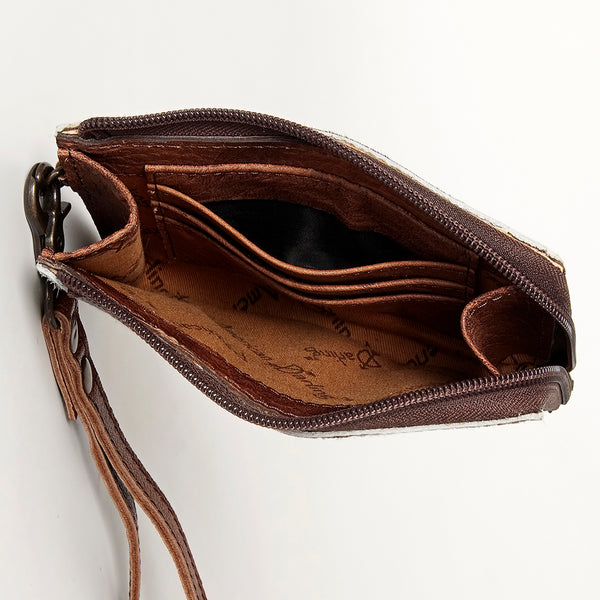 ADBG821 American Darling Handcrafted Leather Coin Purse with Authentic Hair-On Cowhide