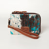 ADBG821 American Darling Handcrafted Leather Coin Purse with Authentic Hair-On Cowhide