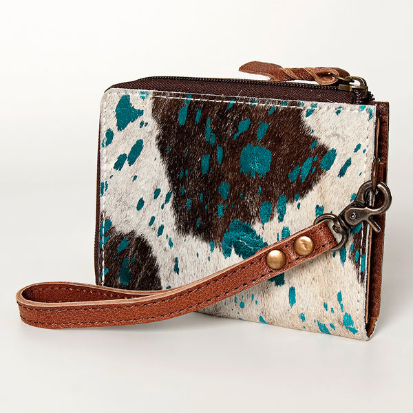 ADBG821 American Darling Handcrafted Leather Coin Purse with Authentic Hair-On Cowhide