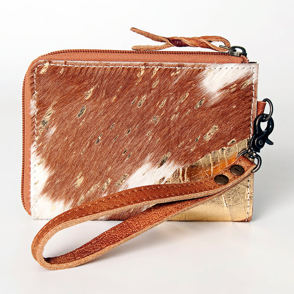 ADBG821 American Darling Handcrafted Leather Coin Purse with Authentic Hair-On Cowhide