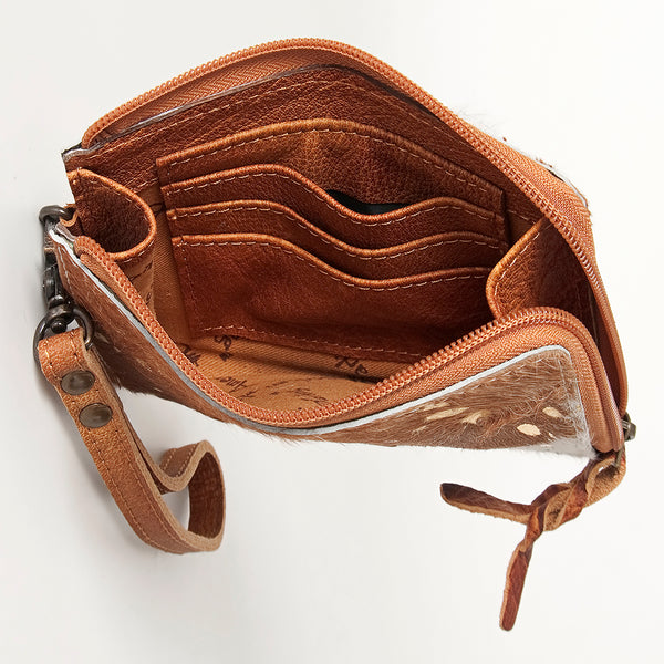 ADBG821 American Darling Handcrafted Leather Coin Purse with Authentic Hair-On Cowhide