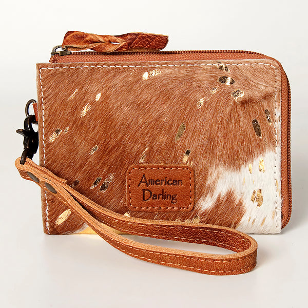 ADBG821 American Darling Handcrafted Leather Coin Purse with Authentic Hair-On Cowhide