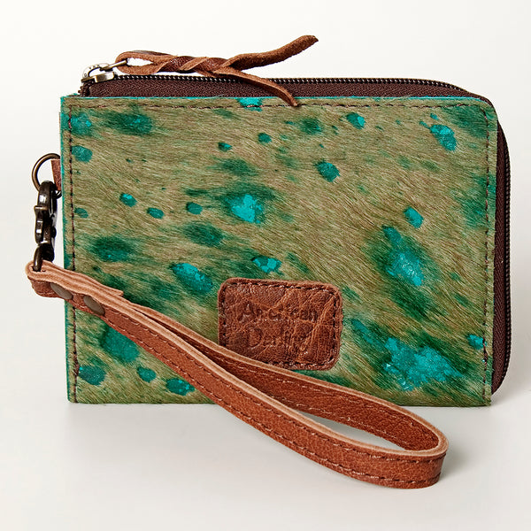 ADBG821 American Darling Handcrafted Leather Coin Purse with Authentic Hair-On Cowhide