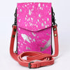 ADBG822 American Darling Handcrafted Pink Leather Cell Phone holder with Hair-On Cowhide