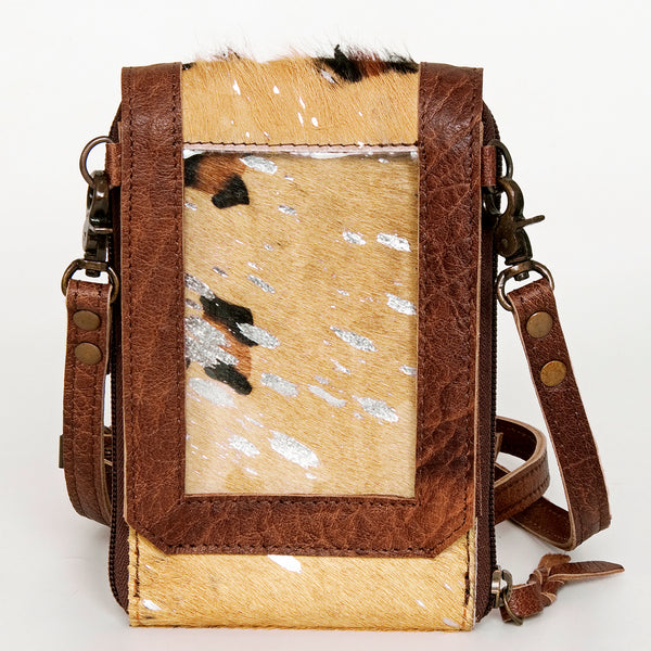 ADBG822 American Darling Handcrafted Leather Cell Phone holder with Hair-On Cowhide
