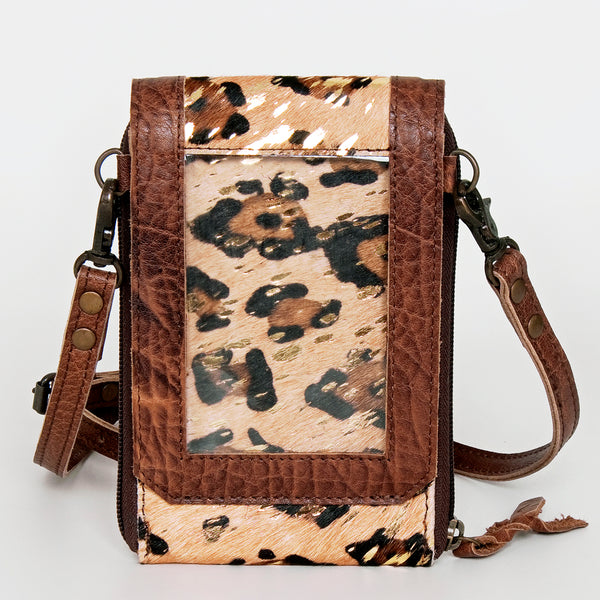 ADBG822 American Darling Handcrafted Leather Cell Phone holder with Hair-On Cowhide