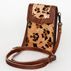 ADBG822 American Darling Handcrafted Leather Cell Phone holder with Hair-On Cowhide