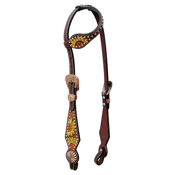 BER172-Western Leather One Ear Headstall