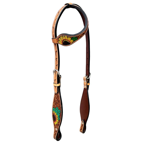 BER247-Western Leather One Ear Headstall