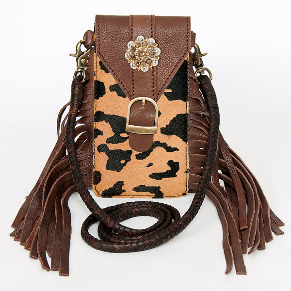ADBGA243 American Darling Hair-On Cowhide Cell Phone Holder Genuine Leather