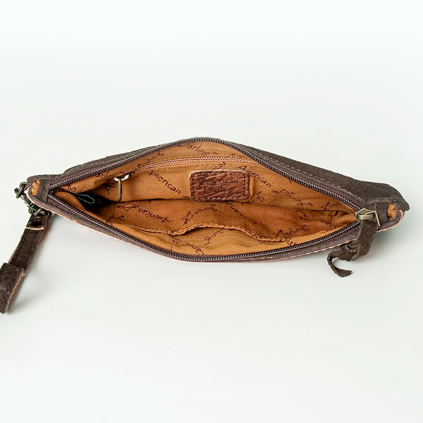 ADBG344 American Darling Hand Tooled Leather WristletBag