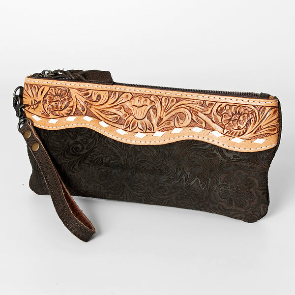 ADBG344 American Darling Hand Tooled Leather WristletBag