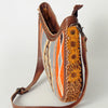ADBG699 American Darling Handcrafted Hand Tooled Leather and Saddle Blanket Crossbody Bag