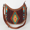 ADBG699 American Darling Handcrafted Hand Tooled Leather and Saddle Blanket Crossbody Bag