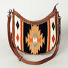 ADBG699 American Darling Handcrafted Hand Tooled Leather and Saddle Blanket Crossbody Bag