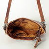 ADBG699 American Darling Handcrafted Hand Tooled Leather and Saddle Blanket Crossbody Bag