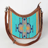 ADBG699 American Darling Handcrafted Hand Tooled Leather and Saddle Blanket Crossbody Bag