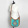 ADBG699 American Darling Handcrafted Hand Tooled Leather and Saddle Blanket Crossbody Bag