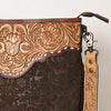 ADBGS192 Floral Embossed Leather Large Crossbody Bag with Fringe & Tooled Strap - Western Elegant Purse