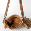 ADBGS192 Floral Embossed Leather Large Crossbody Bag with Fringe & Tooled Strap - Western Elegant Purse