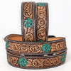 BER175-Hand Painted Western Leather Belt