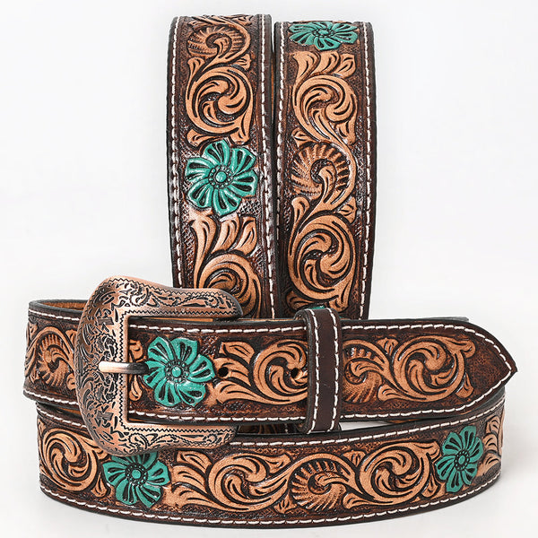 BER175-Hand Painted Western Leather Belt