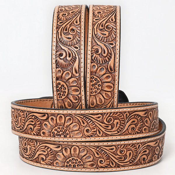 BER192-Hand Carved Western Leather Belt