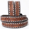 BER193-Hand Carved Western Leather Belt