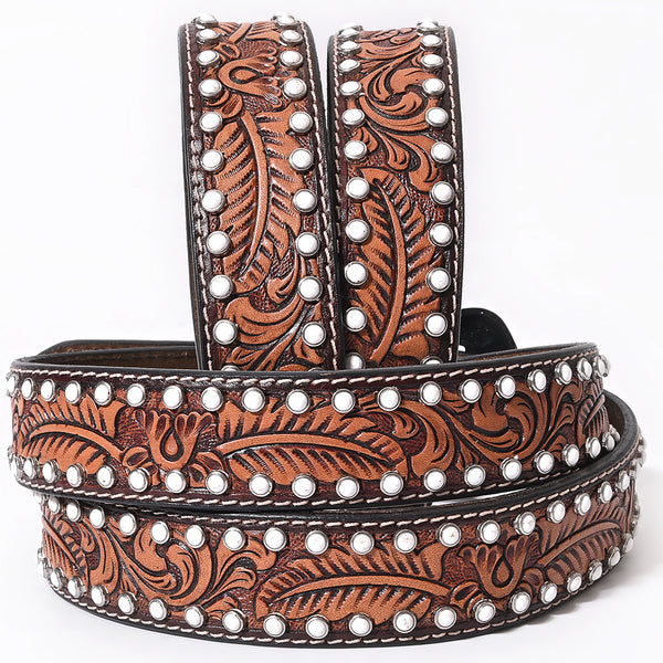 BER193-Hand Carved Western Leather Belt