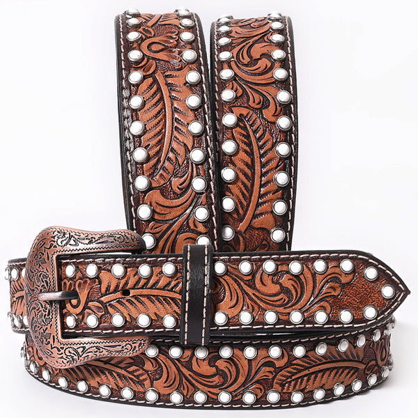 BER193-Hand Carved Western Leather Belt
