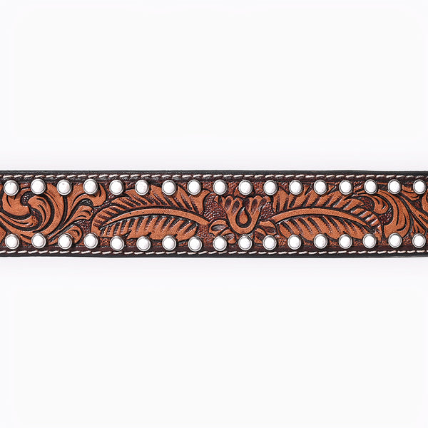 BER193-Hand Carved Western Leather Belt