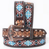 BER221-Hand Tooled Western leather Belt