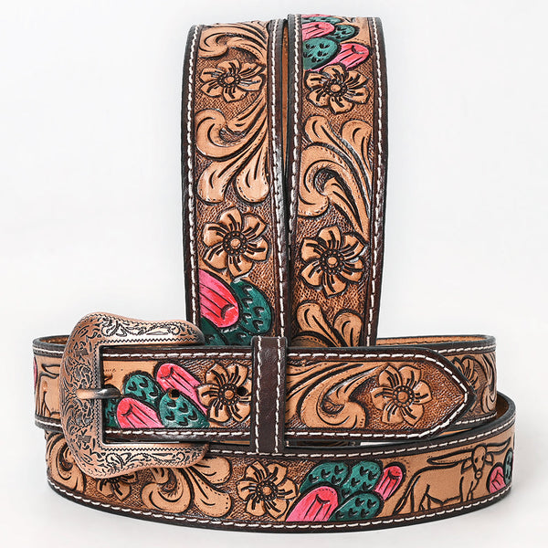 BER236-Hand Carved Western Leather Belt